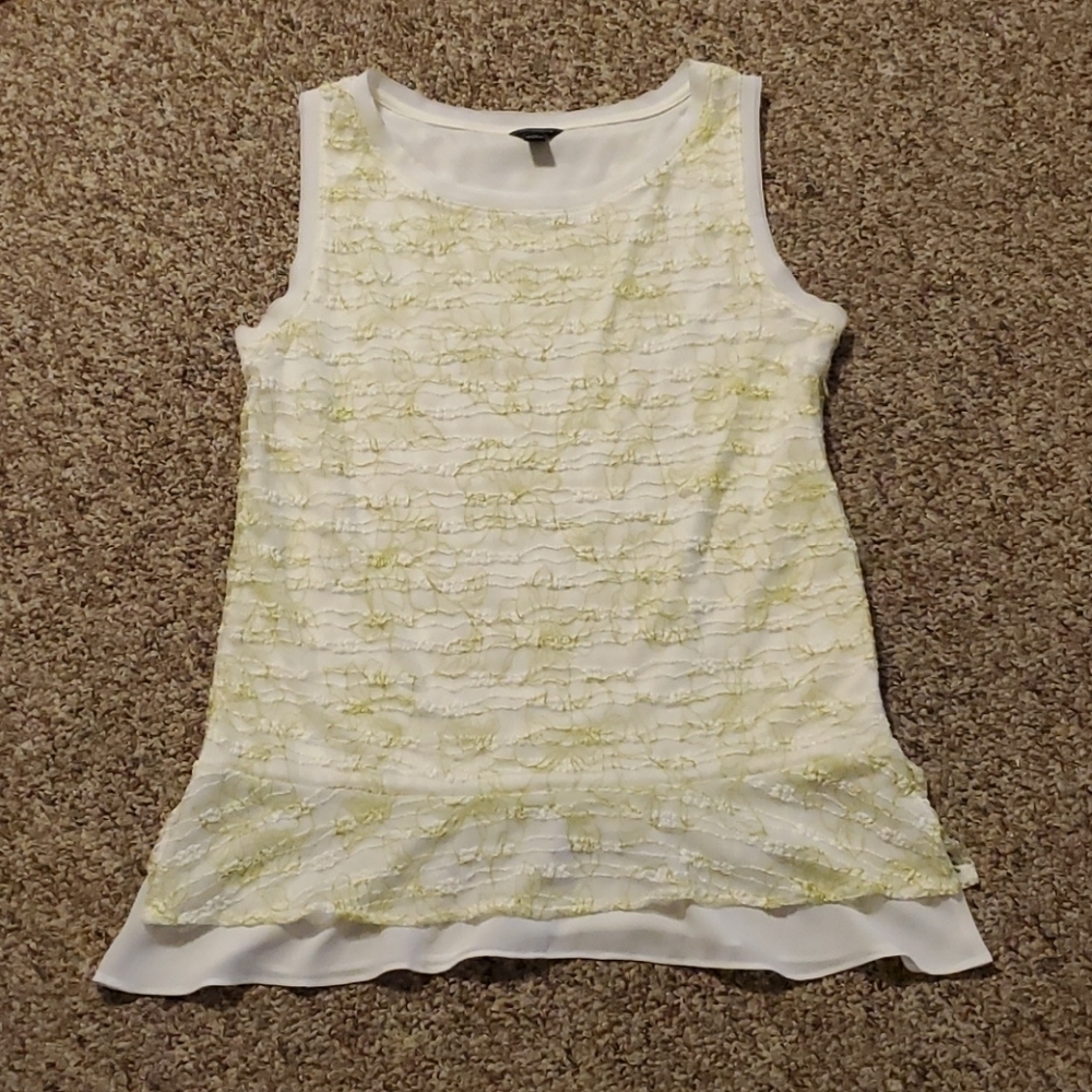 ANN Taylor Floral Lace Sleeveless Top Sz M